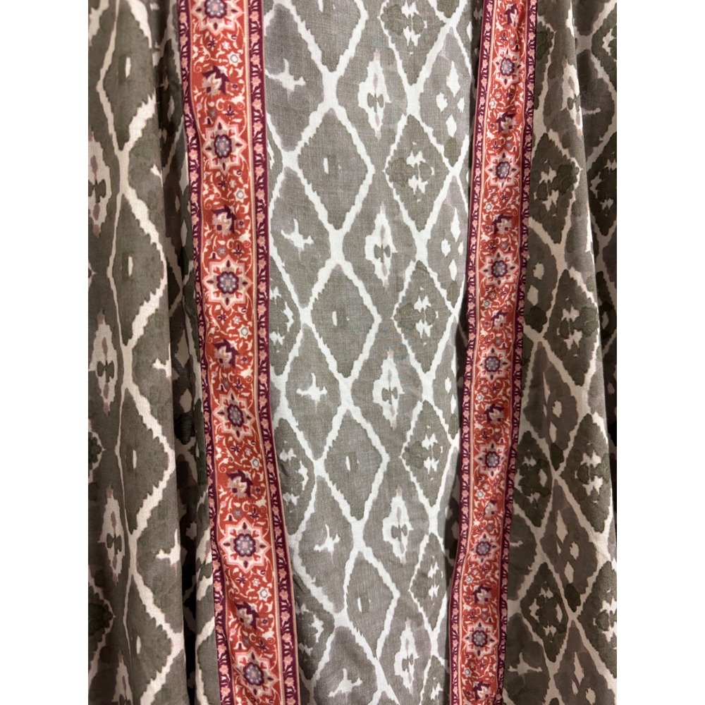 Feathers by Tolani Kimono Cropped Boho Festival Fall Cardigan Brown Red Women's - Picture 10 of 10